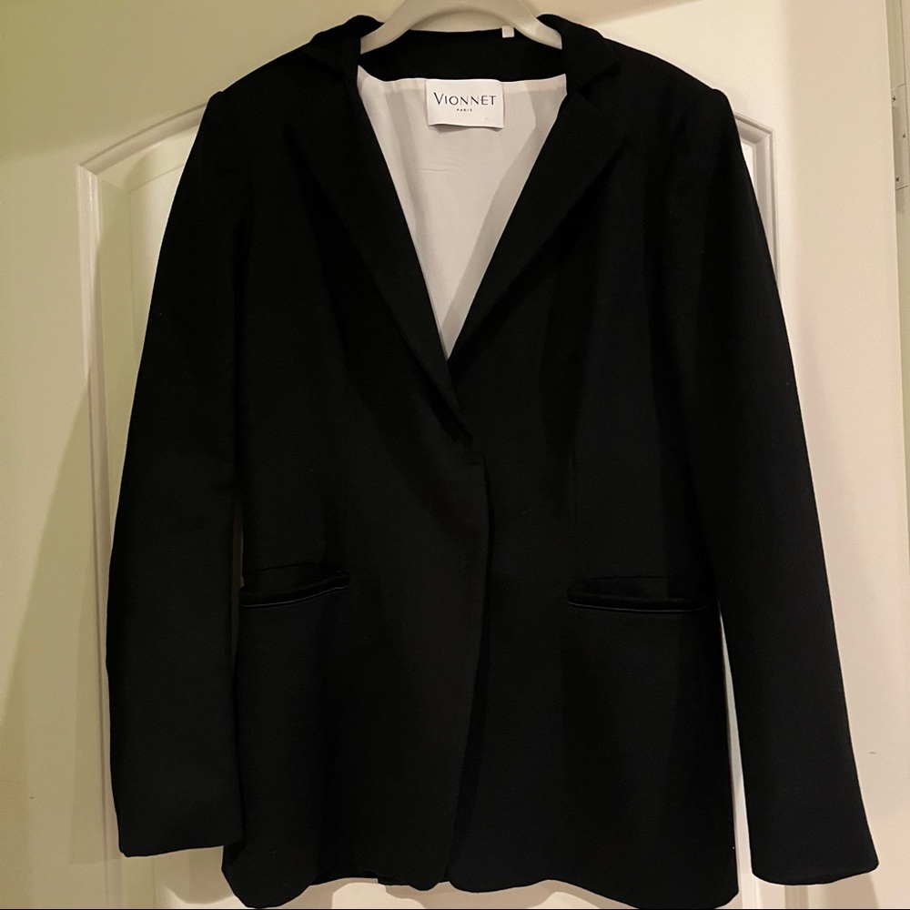 Vionnet Paris Black Wool Blazer